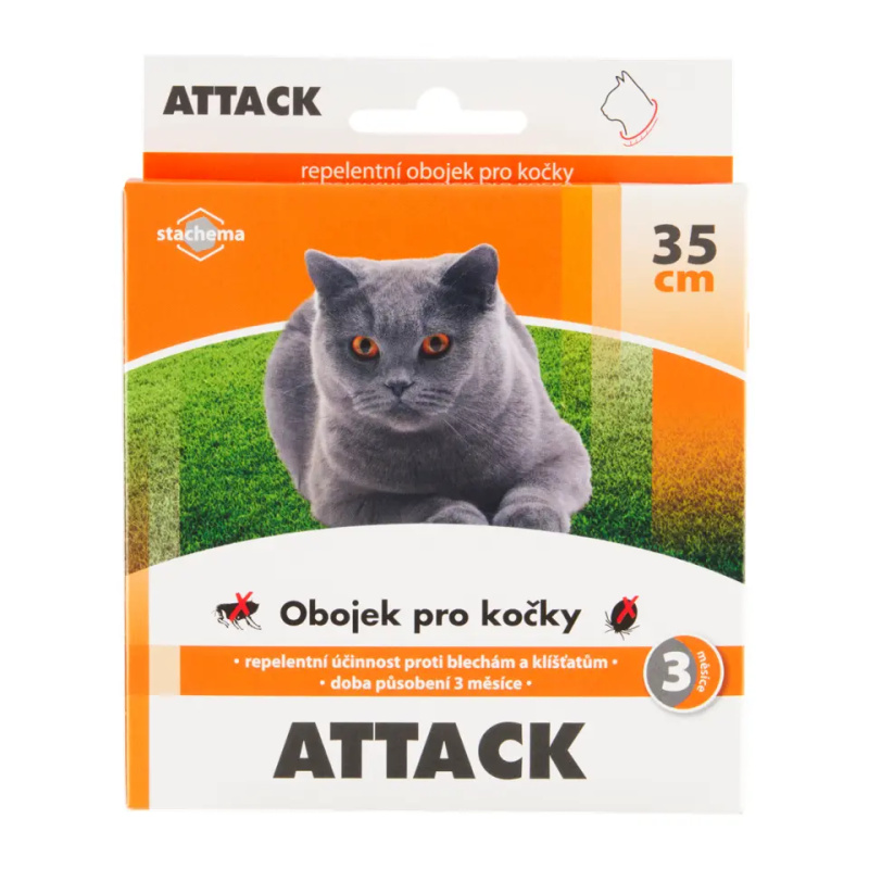 Attack obojek antiparazitární kočka 35 cm