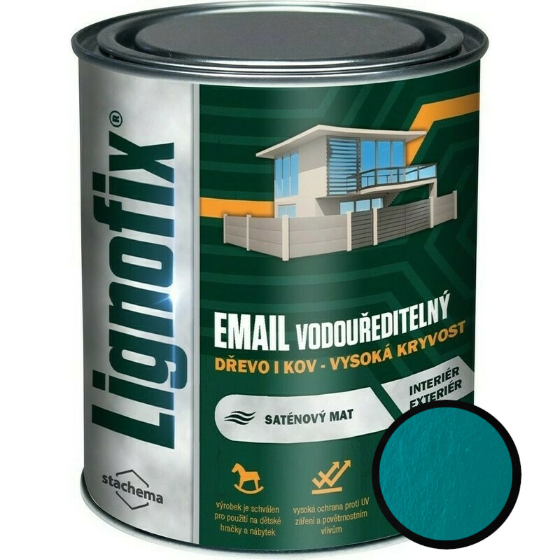 Barva vrchní Lignofix EMAIL vodouředitelný zelená 0,75 l