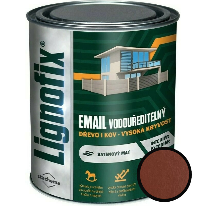 Barva vrchní Lignofix EMAIL vodouředitelný kávová 0,75 l