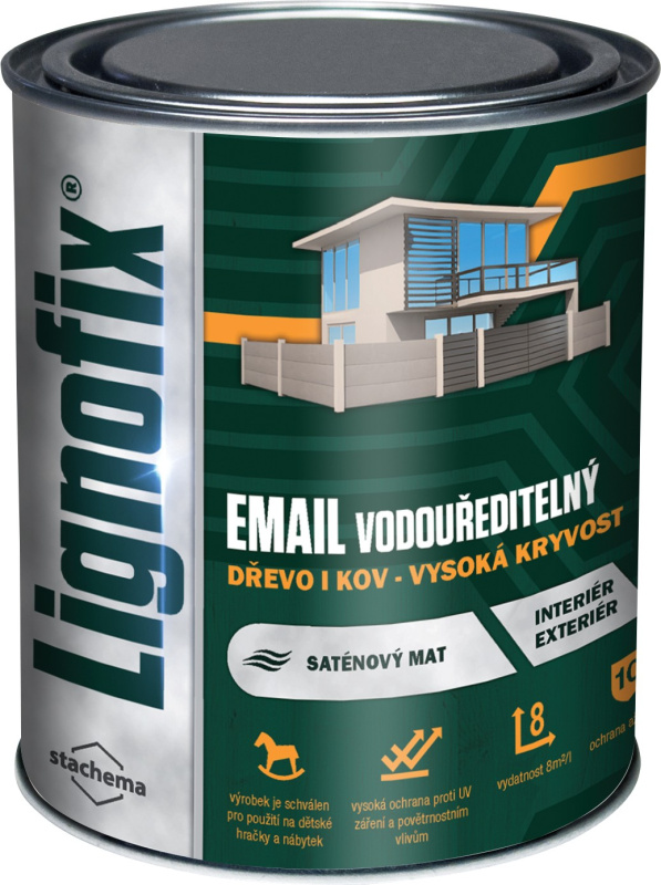 Barva vrchní Lignofix EMAIL vodouředitelný čokoládová 2,5 l