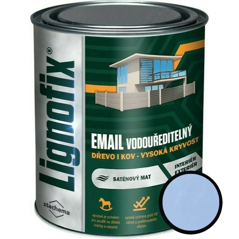 Barva vrchní Lignofix EMAIL vodouředitelný šedá 4,5 l