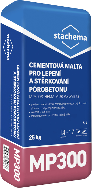 Malta zdicí na pórobeton Stachema MP300/CHEMA MUR PoroMalta 25 kg