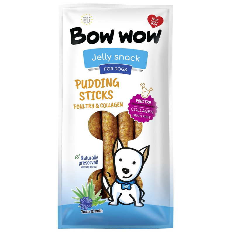 Bow Wow Klobásy s drůbežím, kolagenem, yuccou a inulinem pro psy