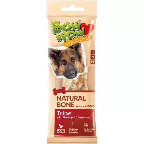 BowWow naturální kost 1ks s dršťkami 24g