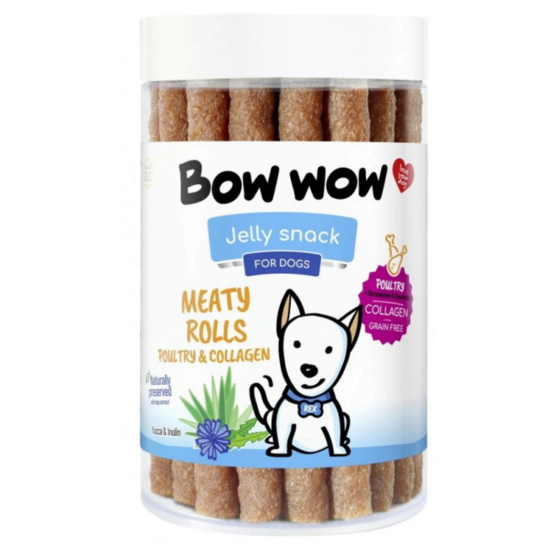 Bow wow poch. Masové tyčinky drůbeží a kolagen 17ks 1 bal.