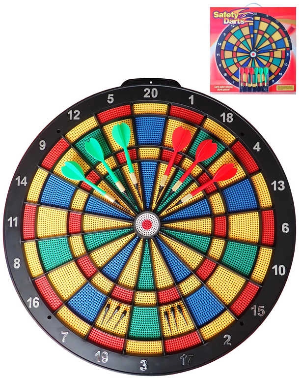 Acra měkký perforovaný terč na šipky 45 cm se 6 šipkami
