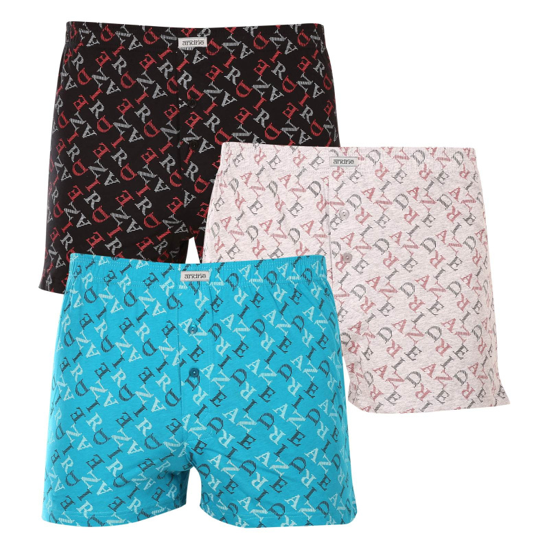 3PACK pánské trenky Andrie vícebarevné (PS 5741) L, trenýrky