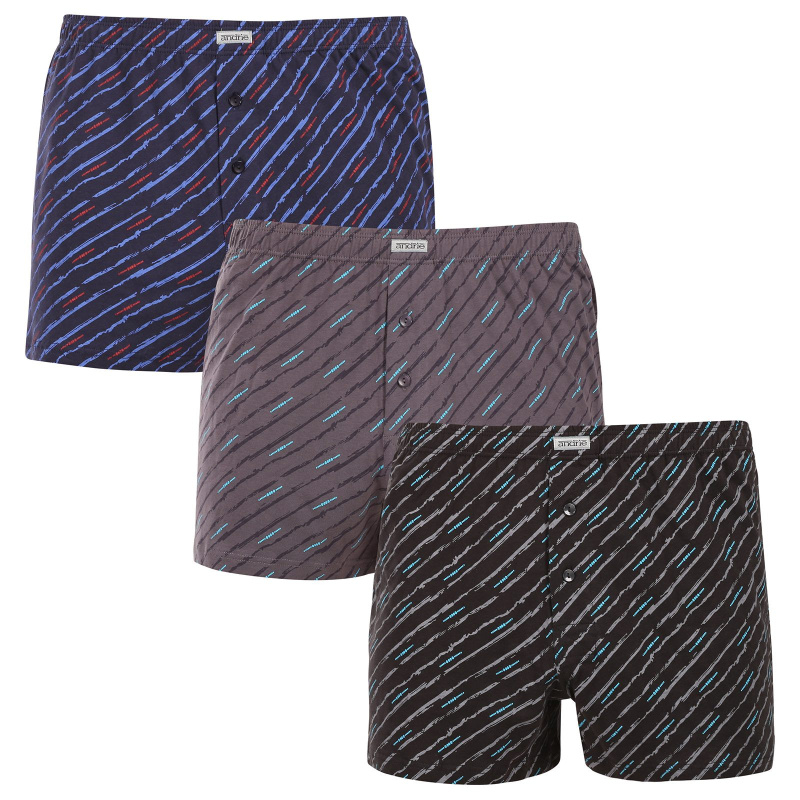 3PACK pánské trenky Andrie vícebarevné (PS 5842) L, trenýrky
