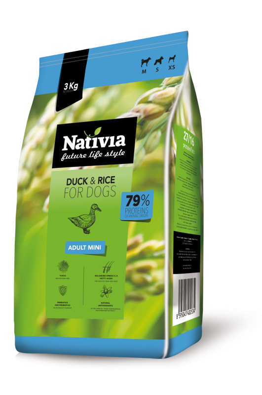 Nativia Dog Adult Mini Duck&Rice 3 kg