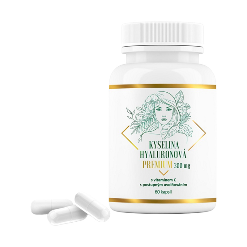 Kyselina hyaluronová PREMIUM 300mg s vitaminem C 60 kapslí