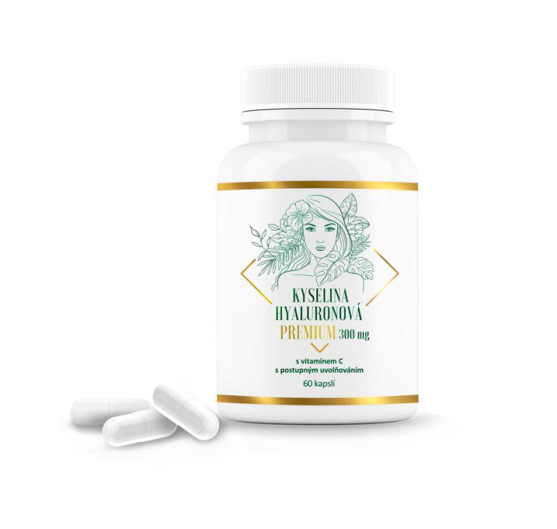 Kyselina hyaluronová PREMIUM 300mg s vitaminem C 60 kapslí