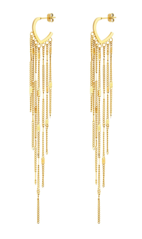 Preciosa Slušivé dlouhé pozlacené náušnice Milano 7465Y00