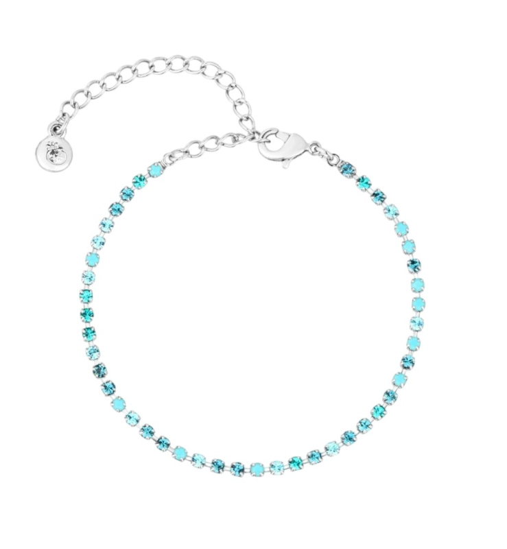 Preciosa Bižuterní náramek s modrým křišťálem Preciosa Glowline Bloom Pop 2571 71