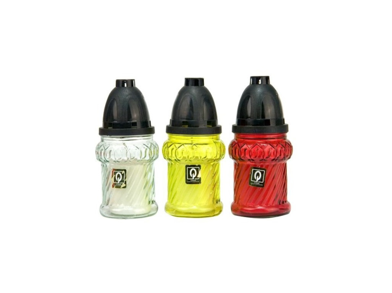 Hřbitovní sklo 18 cm vklad 80g 30h. Válec mix barev