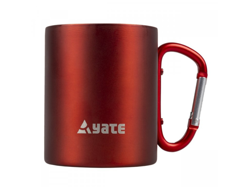 Hrnek YATE s karabinkou COLOR 0,3 l nerez - červený