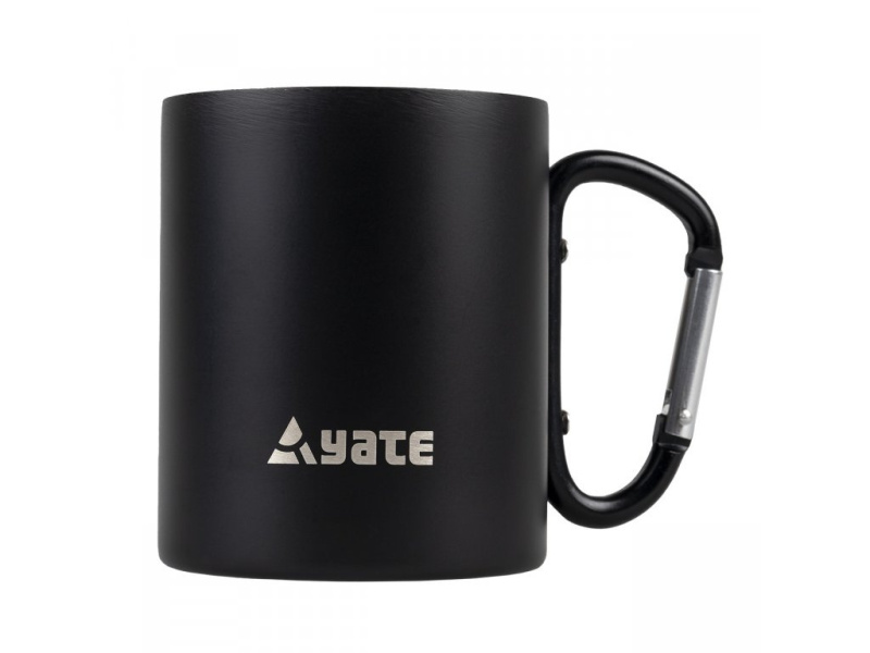 Hrnek YATE s karabinkou COLOR 0,3 l nerez - černý