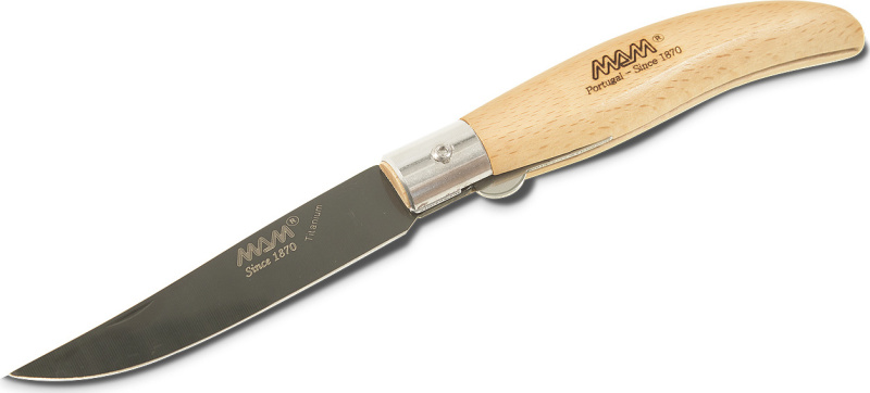 Zavírací nůž s pojistkou MAM Ibérica 2018 Black Titanium - buk, 9 cm