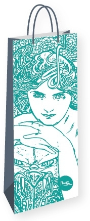Dárková taška na lahev Alfons Mucha – Emerald