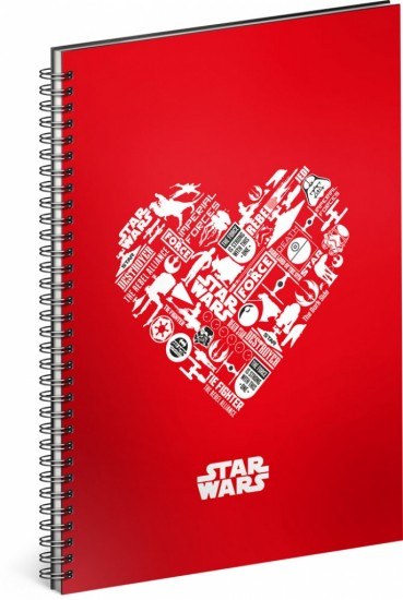 Spirálový blok Star Wars – Red, nelinkovaný, A5 Presco Group