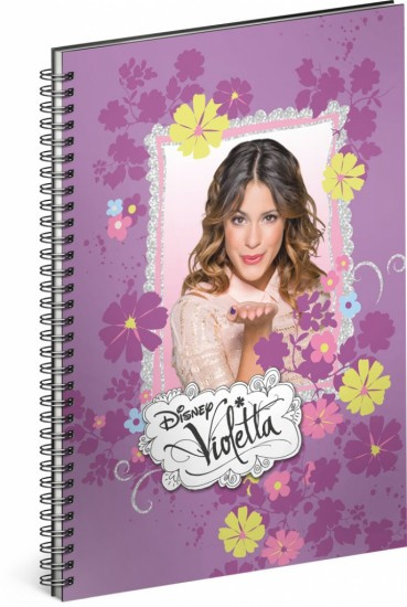 Spirálový blok Violetta – Flowers, linkovaný, A5 Presco Group