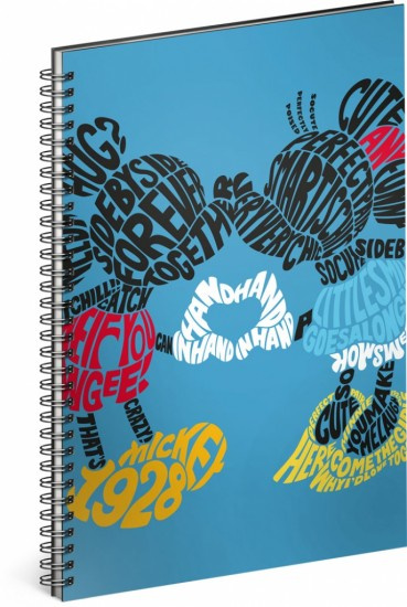 Spirálový blok Mickey – Kiss, linkovaný, A4 Presco Group