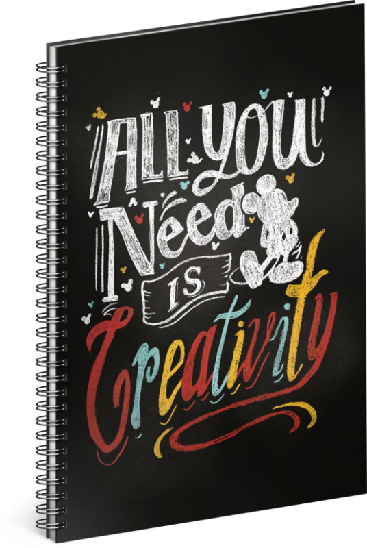 Spirálový blok Mickey – Creativity (linkovaný, A5)