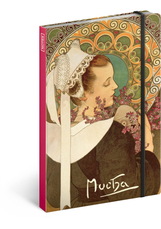 Notes Alfons Mucha – Vřes, nelinkovaný, 13 × 21 cm