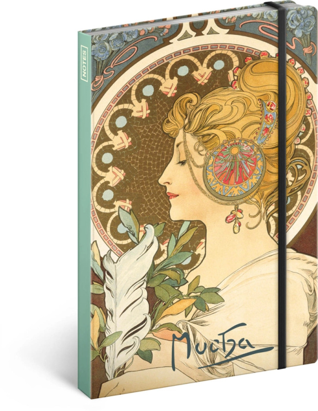 Notique blok 13 x 21 cm Alfons Mucha Pero nelinkovaný