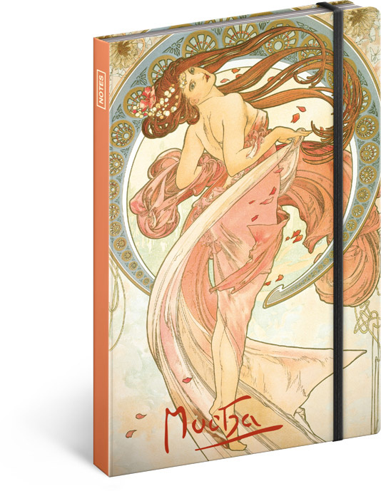 Notes Alfons Mucha – Tanec, linkovaný, 13 × 21 cm Presco Group