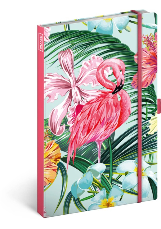 Notes Plameňáci (linkovaný s gumičkou na uzavření)