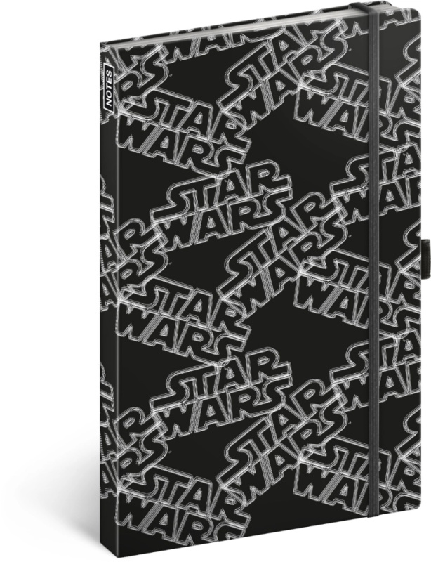 Poznámkový blok Star Wars černý linkovaný 13 x 21 cm
