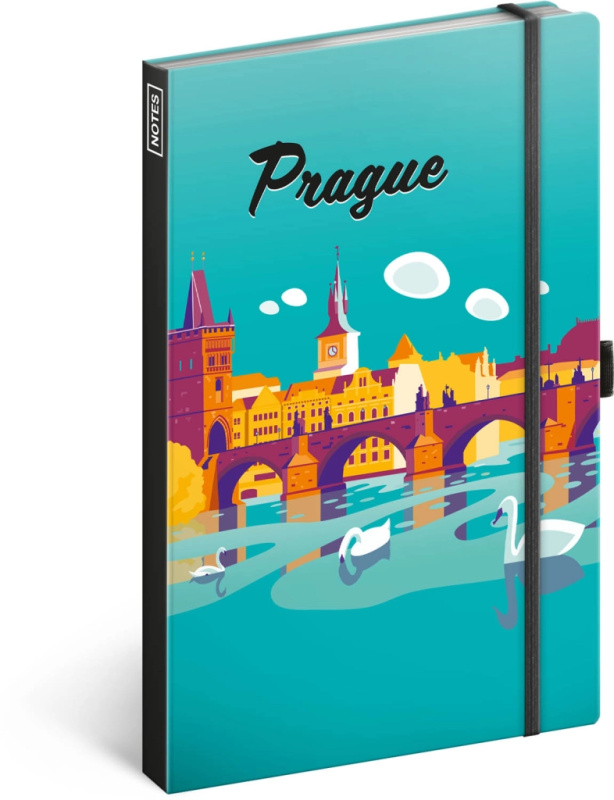 Notes Prague (linkovaný s gumičkou na uzavření)