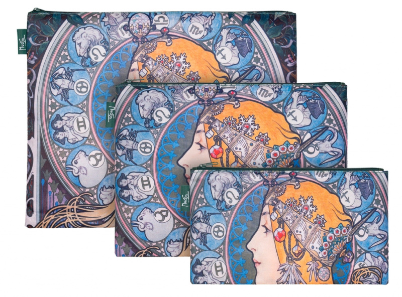 Set 3 taštiček Mucha Zodiac Presco Group
