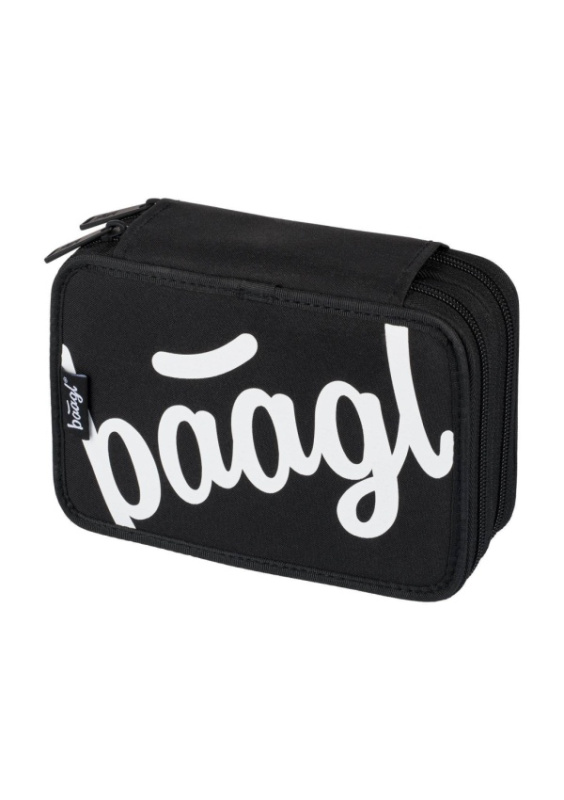 BAAGL Školní penál dvoupatrový Logo černý Presco Group