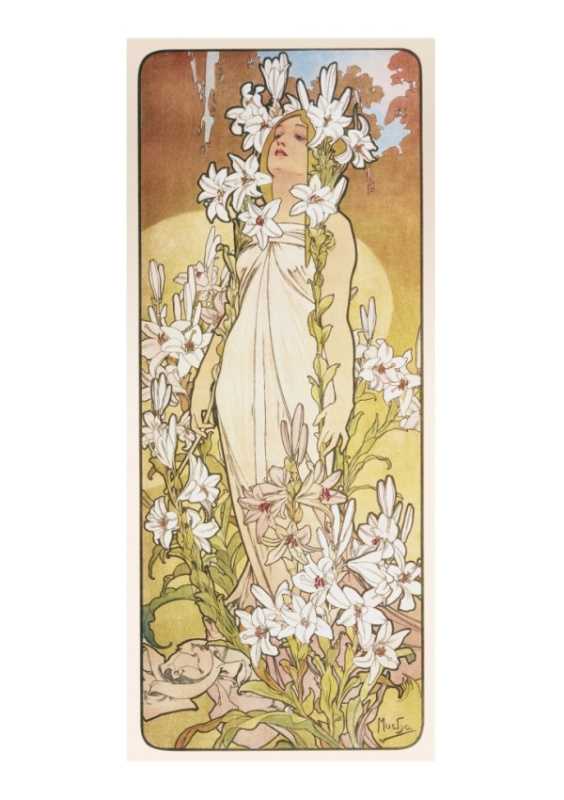 Pohled Alfons Mucha – Lily, dlouhý  Presco Group
