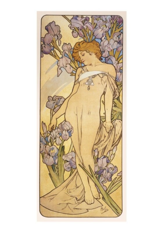 Pohled Alfons Mucha – Iris, dlouhý Presco Group
