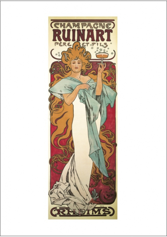 Pohled Alfons Mucha – Champagne Ruinart pohled, krátký Presco Group