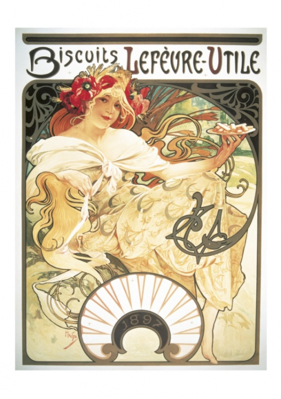 Pohled Alfons Mucha – Biscuits, krátký Presco Group