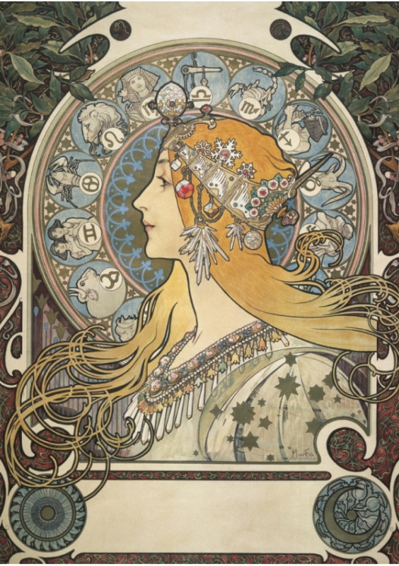 Pohled Alfons Mucha – Zodiac, krátký Presco Group