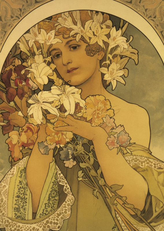 Pohled Alfons Mucha – Flower, krátký Presco Group