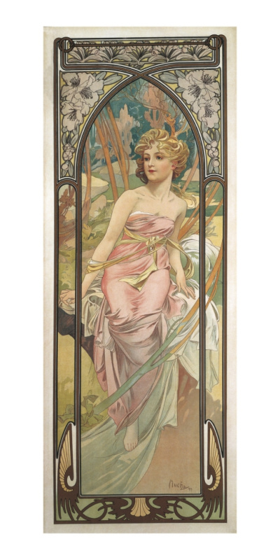 Pohled Alfons Mucha – Morning pohled, dlouhý Presco Group