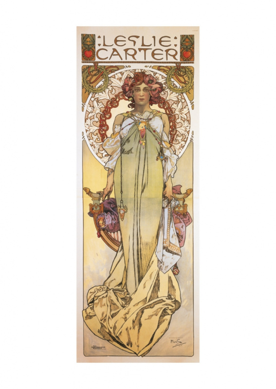 Pohled Alfons Mucha – Leslie Carter, krátký Presco Group