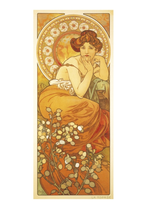 Pohled Alfons Mucha – Topaz, dlouhý Presco Group