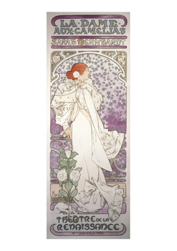 Pohled Alfons Mucha – La Dame aux Camélias pohled - dlouhý Presco Group