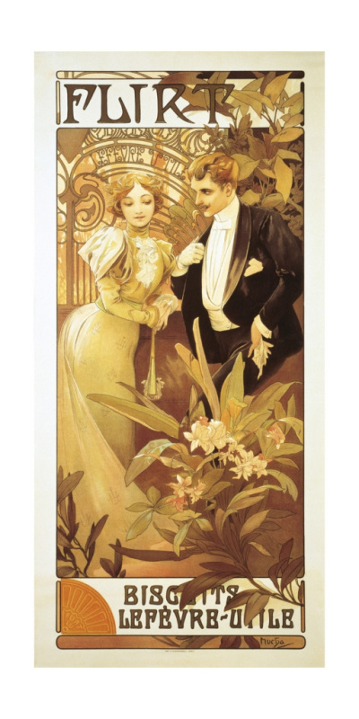 Pohled Alfons Mucha – Flirt, dlouhý Presco Group