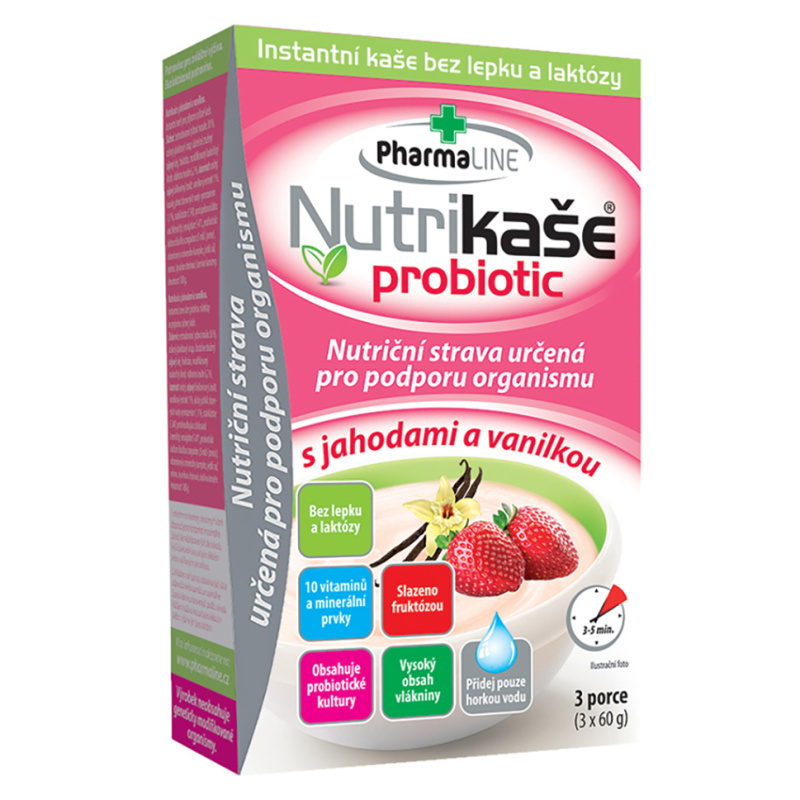 Nutrikaše probiotic jahoda a vanilka 3x60g
