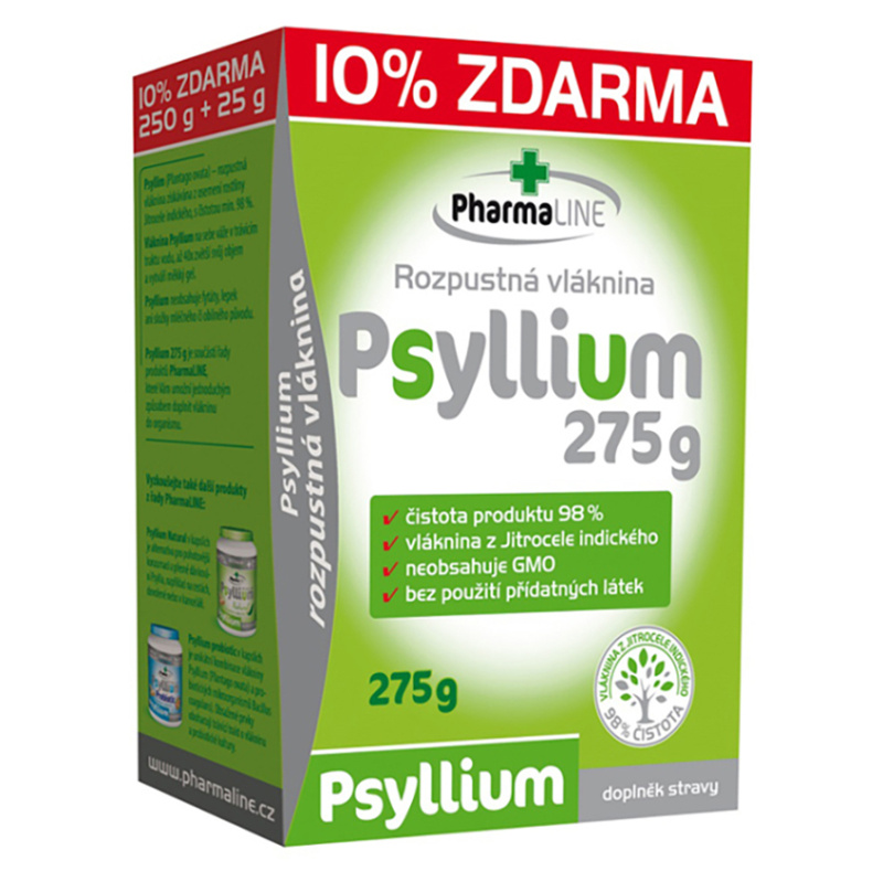 PHARMALINE Psyllium vláknina 275 g + 10% ZDARMA