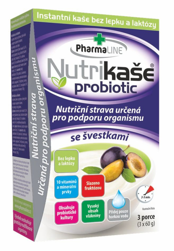 PHARMALINE Nutrikaše probiotic se švestkami 3 x 60 g
