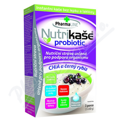PHARMALINE Nutrikaše probiotic s chia a černým rybízem 3 x 60 g