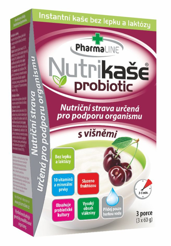PHARMALINE Nutrikaše probiotic s višněmi 3 x 60 g